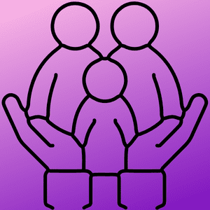 3 people in a pair of hands